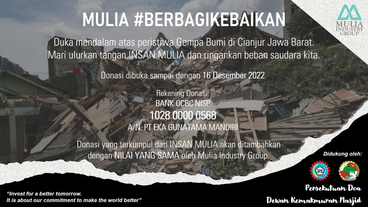 MULIA #BerbagiKebaikan Bantuan Gempa Bumi Cianjur